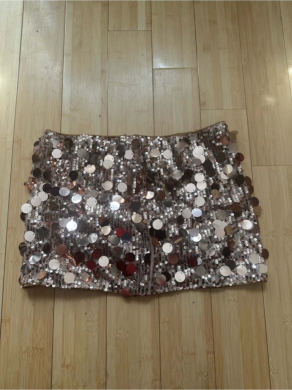 Sequin Mini Skirt in Gold